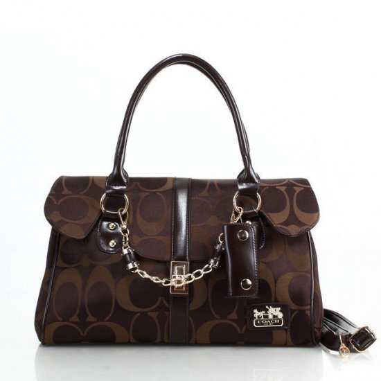 Coach Ring Chain Large Coffee Satchels FBV